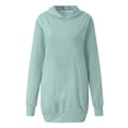 thumbnail image 3 of Spring Savings Clearance Lindreshi Sweatshirts for Women Loose Fit with Hood Women's Fashion Solid Color Hooded Pullover Pocket Thin Guards Dress Hooded Dress, 3 of 4