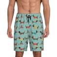 thumbnail image 1 of Balery Dachshund Dog Puppy Pantalones cortos de pijama de punto de algodón para hombre con cinturilla y bolsillos-Small, 1 of 6