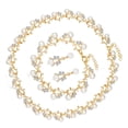 thumbnail image 1 of Bracelet Imitation Perle Cristal Classique Ajustable Collier de Mariage Boucles d'Oreilles Strass Ensembles de Bijoux pour Mariée Type 1, 1 of 8