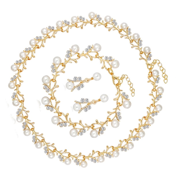 Juego de Joyas Sonducket Collar de Boda Ajustable Perlas de Imitación Tipo 1
