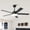 Black, variant on 52" Modern Black DC Motor Smart Ceiling Fan with Integrated Light and Remote Control