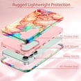 thumbnail image 2 of AVOCASE for Samsung Galaxy S24 FE Case,Heavy Duty Shockproof Protection 3 in 1 Hybrid Hard PC Soft Rubber Rugged Drop Protective Slim Women Phone Case for Galaxy S24 FE,Rose Gold Marble, 2 of 7