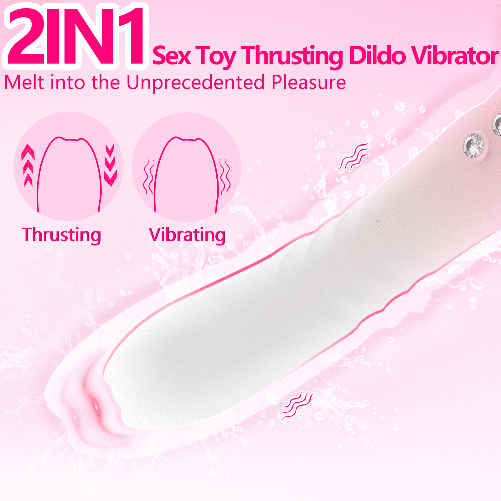 Vibrator Thrusting Dildo for Women - G Spot Vibrator Stimulator Sex Toys Dildos Vibrator with 10 Vibration & 3 Thrusting Modes,Adult Thrusting Dildo and Rabbit Vibrators Adult Sex Toy for Women and Co