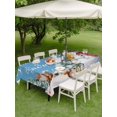 thumbnail image 3 of Outdoor Tablecloth with Umbrella Hole and Zipper, Blue Snowman Christmas Rectangle Table Cloth 52x70 Inch Waterproof Tablecloth, Xmas Tree Snowflake Gifts Picnic Table Cover for Patio Camping, 3 of 7
