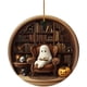 thumbnail image 1 of Decoración del hogar, decoración de habitaciones, decoración de paredes, adornos navideños redondos, estampado de Papá Noel sonriente, adornos redondos para árbol de Navidad con cordón, adornos ligero, 1 of 3
