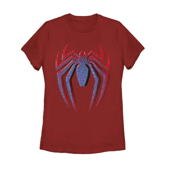 Women's Marvel Spider-Man Dot Logo Graphic Tee Red Small