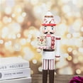 thumbnail image 2 of Cascanueces de Navidad de 13,7 pulgadas, adornos para , amigos, , decoración de escritorio Blanco perfke Soldado Cascanueces De Madera, 2 of 9