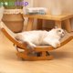thumbnail image 2 of Cama de Madera para Gatos con Tablero Rascador Desmontable para Gatos, Rascador de Papel Corrugado Desgastado, Juguete para Moler Garras para Gatos L, 2 of 7
