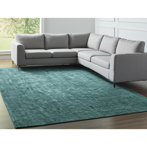 HomeRoots 617209 8 x 11 ft. Green & White Hand Woven Rectangle Area Rug