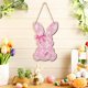 thumbnail image 1 of Easter Girl Heart Pinks Bow Rabbits 2D Wooden Door And Window Wall Sign, 1 of 5