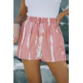 thumbnail image 4 of ABPHQTO Shorts casuales con cordón y teñido anudado rosa para mujer, 4 of 5