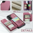 thumbnail image 3 of for Samsung Galaxy S22 Plus Premium PU Leather Back Case, Multiple Card Slots Design, Double Magnetic Clasp Study Kickstand RFID Blocking Classic Phone Cover for Samsung Galaxy S22 Plus, Winered, 3 of 9