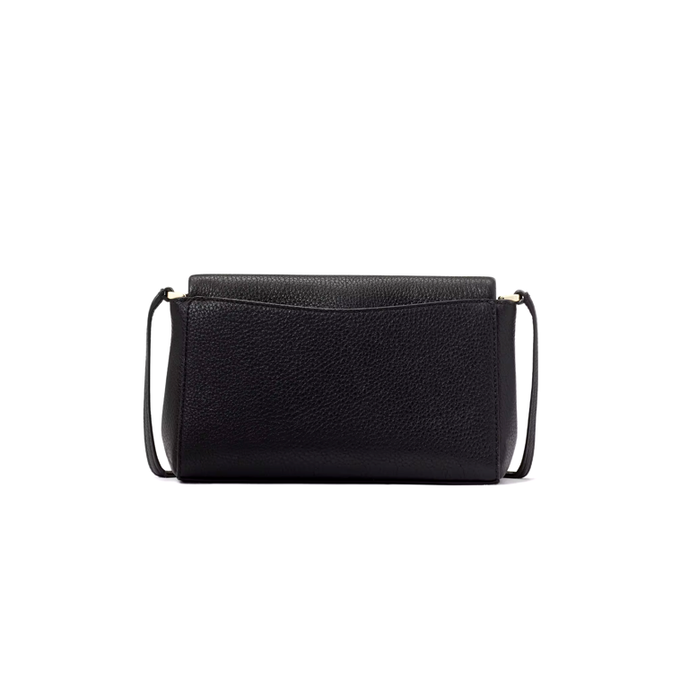 Kate Spade Leila Mini Zip Black Pebble Leather Crossbody Bag