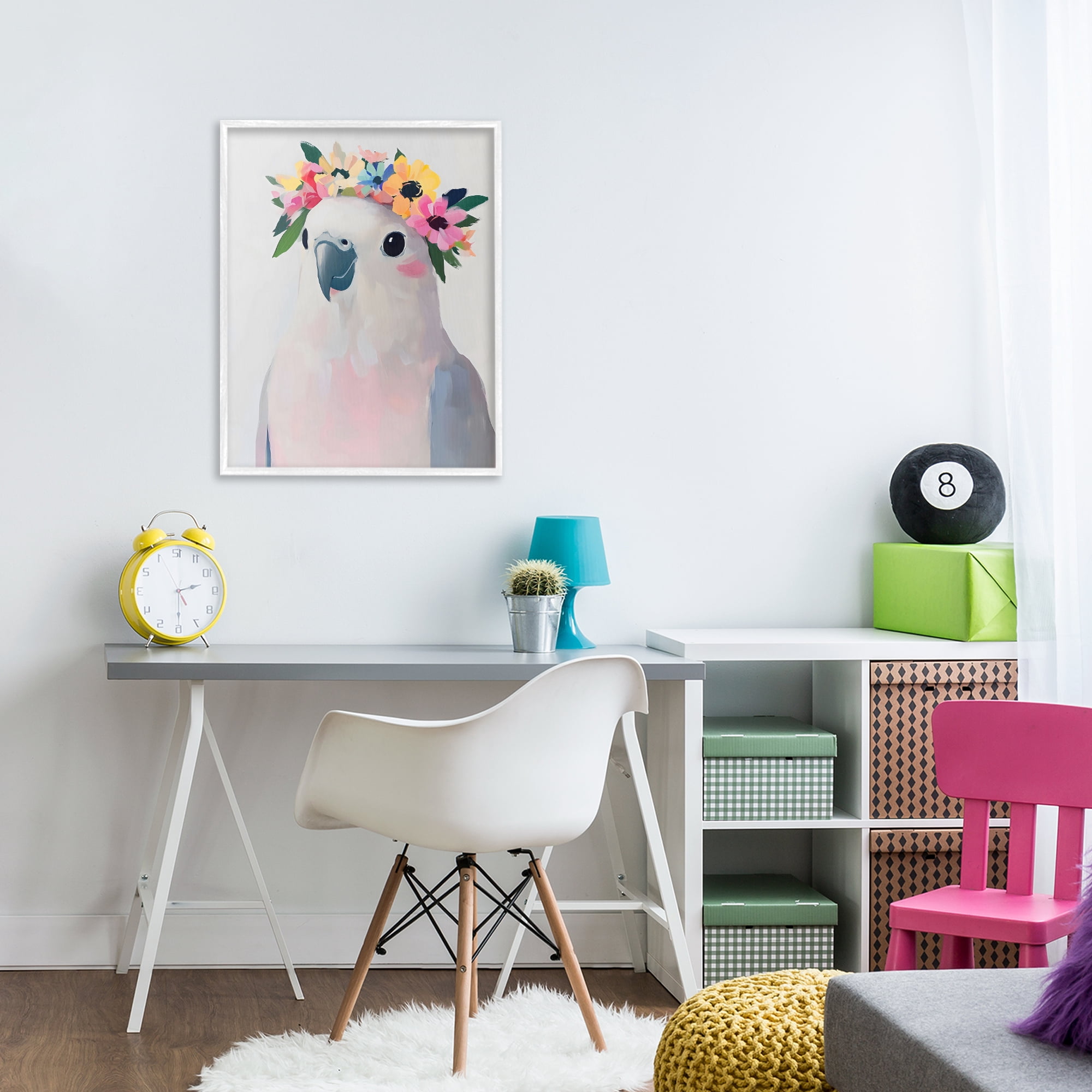 Stupell Industries Flower Crown Dove White Framed Giclee Art, design by The Prints Vibe