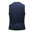 thumbnail image 3 of Aueoeo Mens Classic Suit Vests Casual Sleeveless Jacket Herringbone Waistcoat Slim Fits Formal Button Up Dress Vests, 3 of 3
