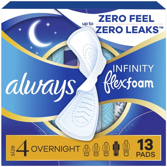 Toallas Femeninas Always Infinity FlexFoam Nocturna con alas, 13 pzas