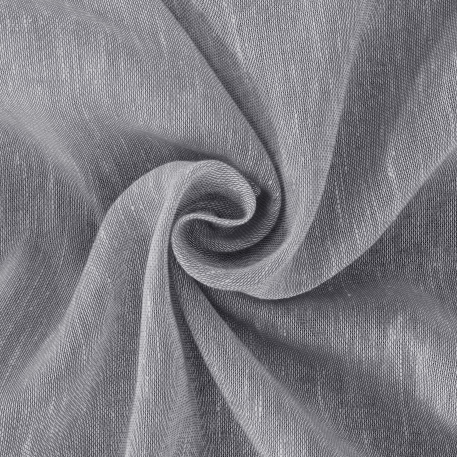 PrimeBeau Semi Sheer Grommet Curtains, Light Filtering Linen Blend, 52 x 84 inch, 2 Panel Set, Dove