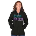 thumbnail image 4 of Christian Stand Firm in the Faith Unisex Fleece Graphic Zip Up Hoodie Brisco Brands 3X, 4 of 5