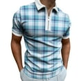thumbnail image 2 of Floenr Mens T Shirts,Mens Colorblock Stitching Lapel Button Up Short Sleeve Shirts, 2 of 5