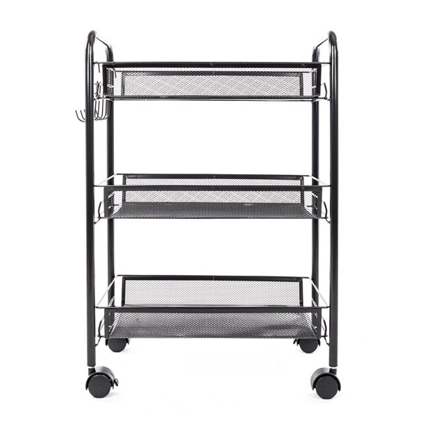17.5" x 10" x 24.5" 3Tier Kitchen Utility Storage Carts with 5 Side