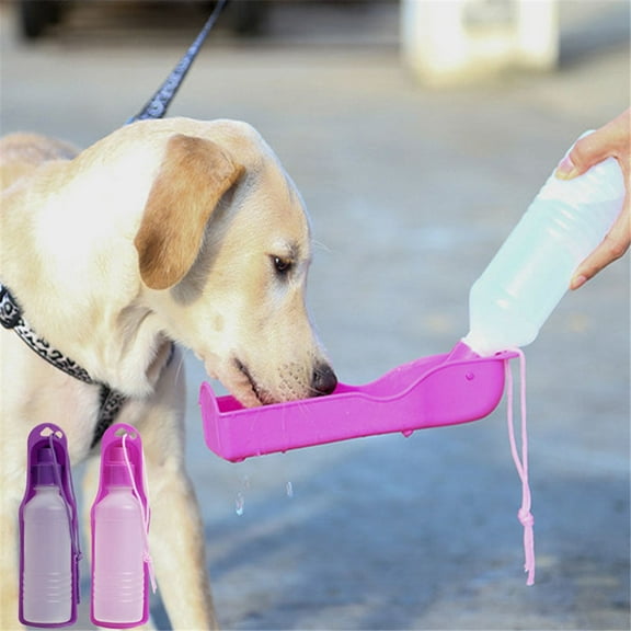 Pet Dog Cat Portable Feeding Bowl Travel Water Bottle Dispenser Feeder Dog Feeders 250ml/500ml