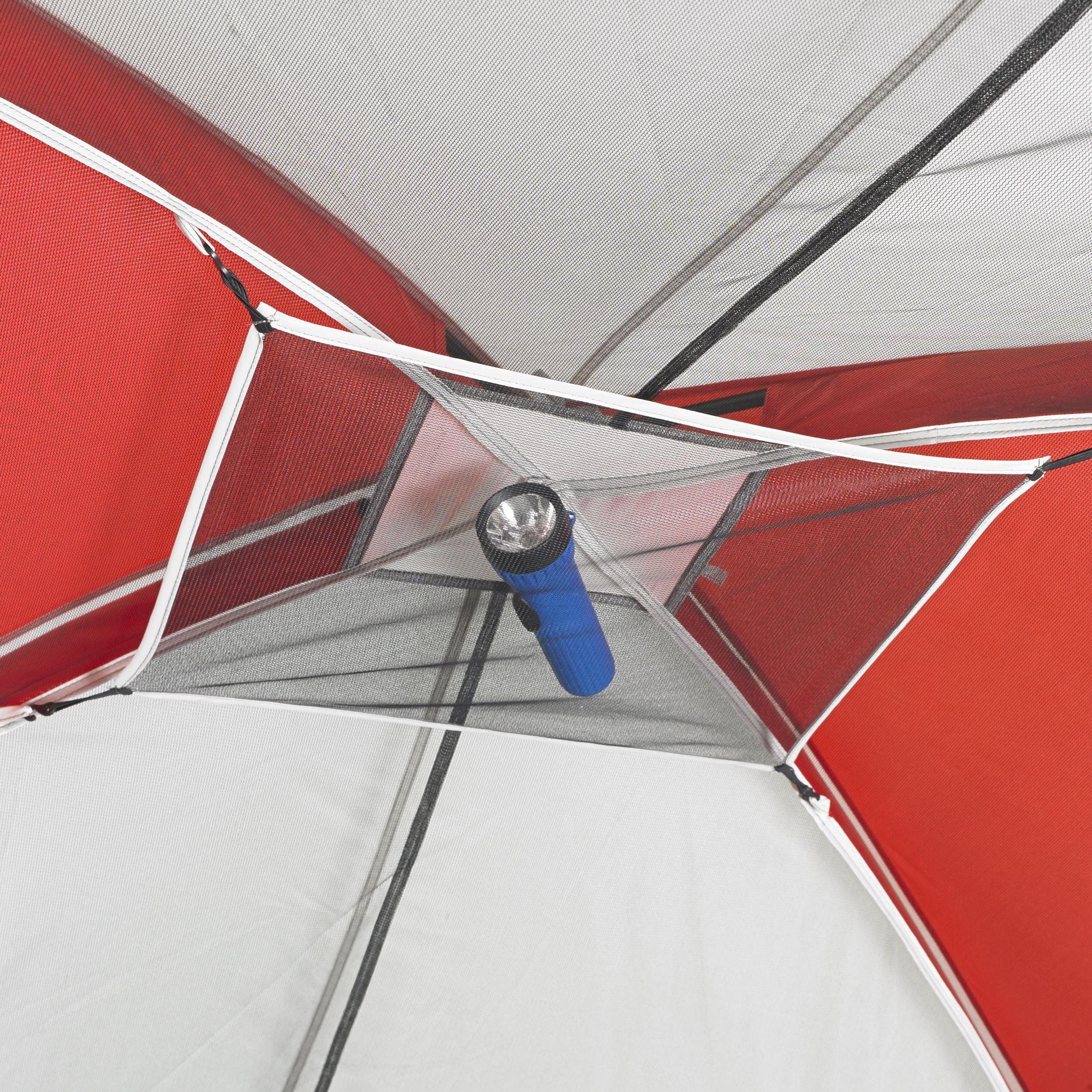 Ozark trail weatherbuster 9 person dome tent top with two bonus queen airbeds value bundle