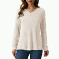 thumbnail image 4 of Godom Long Sleeve Shirts for Women Casual Tunic V Neck Tops Fall Dressy Blouses Lightweight Pullover Sweaters, 4 of 6