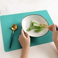 thumbnail image 2 of Morandi Color Silicone Placemat Non- Heat Table Mat for Kids Dining Insulated Cup Pot Protector 40x30cm, 2 of 6