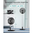thumbnail image 5 of TriPole Ventilador de pie plegable de 12 pulgadas, ventilador de pedestal portátil con batería recargable con control remoto, ajuste de temporizador, altura ajustable, para oficina en casa, 6 velocida, 5 of 5