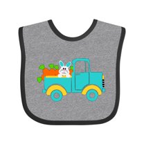 Inktastic Cute Easter Bunny in Blue Truck with Carrots Boys or Girls Baby Bib