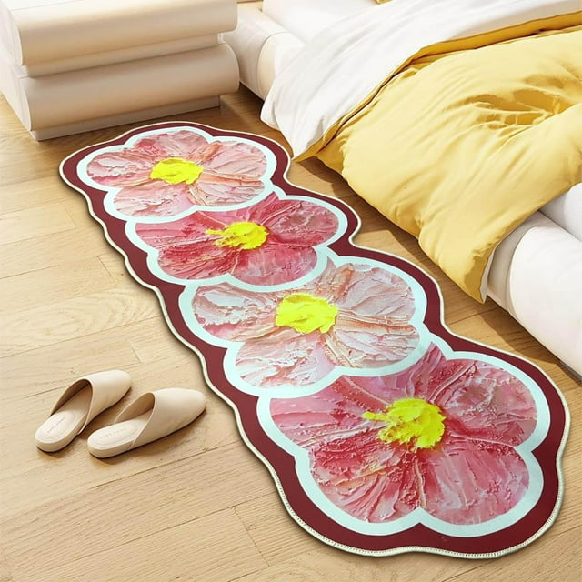 Alfombra Suave de Área, Tapete Esponjoso con Respaldo Antideslizante, Superficie de Ante, Fibras de Poliéster, Cubierta de Piso Lavable, Adecuada para Dormitorio, Sala de Estar, Pasillo, 40x60cm