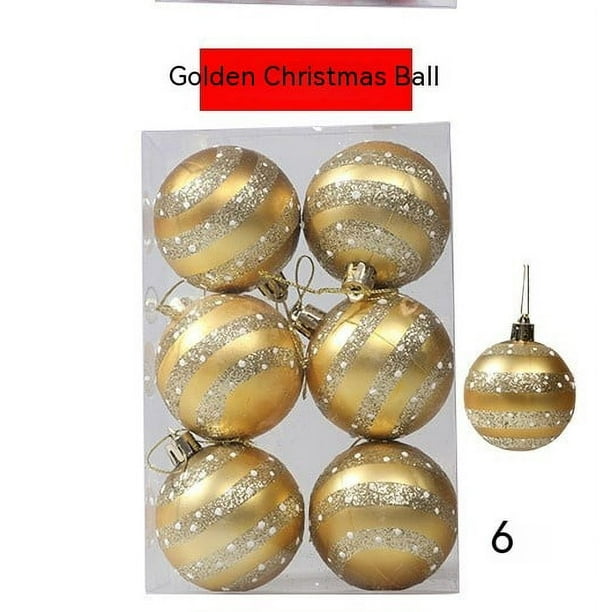 Bolas de adornos navideños, bolas de Navidad coloridas pintadas a mano,regalos de calcetín temático navideño para fiesta del festival del ár(F)(6 piezas)