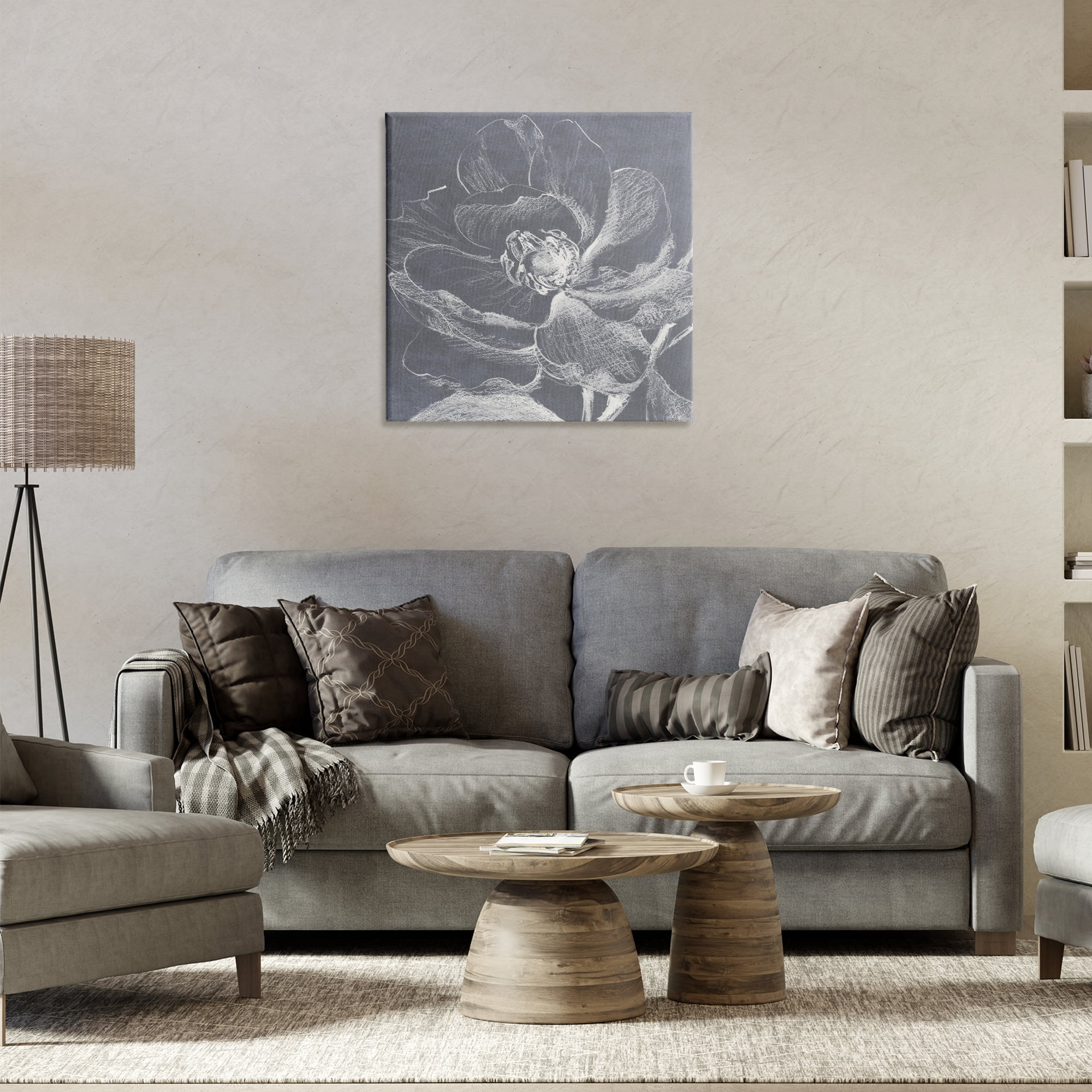 Stupell Industries Magnolia Sketch Impression Plants & Flowers Drawing Wrapped Canvas Art Print Wall Art, 24 x 24
