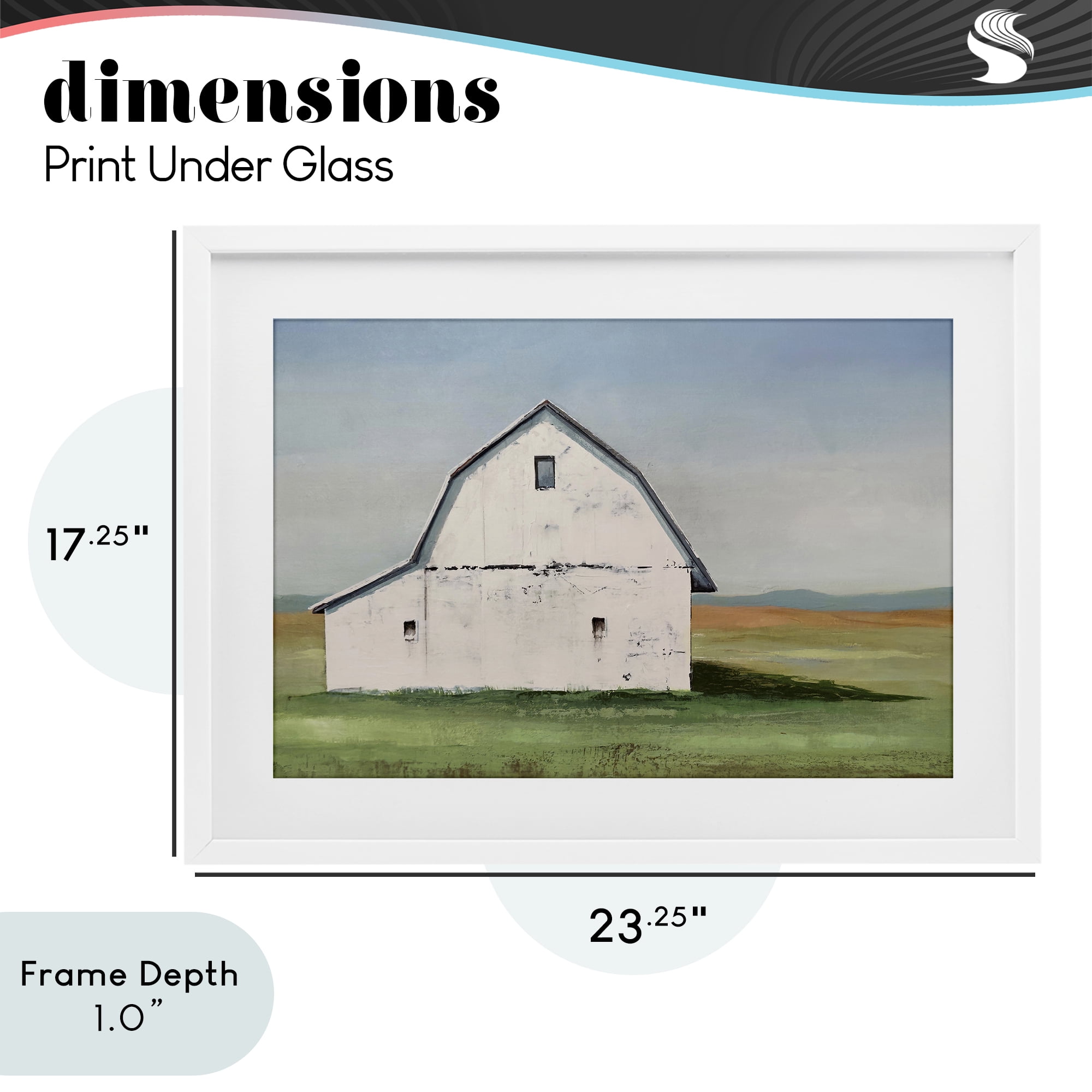 Stupell Industries Weathered and Wise Barn White Framed Print Under Glass, design by Max Maxx