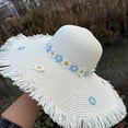 thumbnail image 6 of QASIEATN Popular Sun Hats for Women New Women's Wide Brimmed Hat with Trim Summer Sun Hat Fall Fashion Accessories, 6 of 7