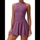 thumbnail image 1 of Vestido de Golf y Tenis para Mujer con Sujetador Incorporado, Pantalones Cortos con Cremallera, Corte Entallado, Falda Deportiva con Bolsillos Púrpura XL, 1 of 10