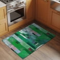 thumbnail image 3 of Green Geometric Bathroom Rug Washable 2x3 Entryway Rug Non Slip Abstract Art Modern Painting Front Door Mat Low Pile Indoor Doormat Throw Floor Carpet for Kitchen Bedroom Entrance, 3 of 8