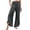 Grey, variant on Linen Palazzo Pants for Women Spring Summer Smocked High Waist Wide Leg Asymmetric Ruffle Hem Flowy Beach Pants with Pockets