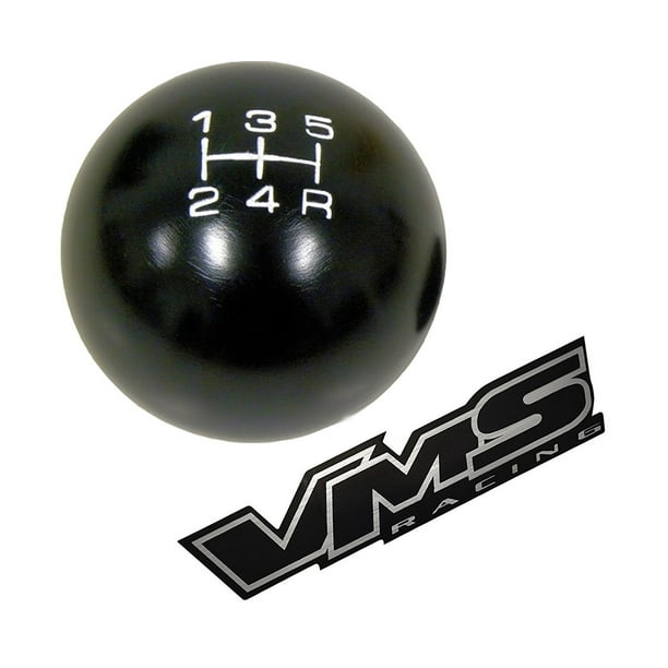 10x1.25mm Thread 5 speed Round Ball TypeR Shift Knob in Black Billet