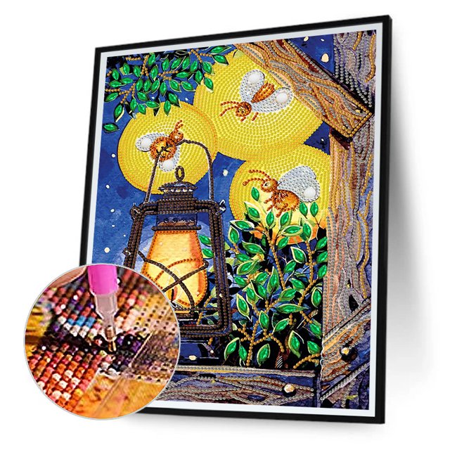 Cuadros Decorativos 5D bricolaje forma especial parcial taladro diamante pintura farol kit decoración (YXC421) Ehuebsd embutido en tela