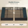 thumbnail image 6 of Queen Size Black Metal Platform Bed Frame with 6 Storage Drawers, Steel Slat Support, Under-Bed Storage, No Box Spring Needed, 6 of 8
