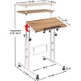 thumbnail image 3 of Small Standing Desk, Portable Stand Up Desk, Height Adjustable Mobile Standing Table Converter with Wheels  Workstations, Rolling Laptop Cart for Stand or Sit,  Oak, 3 of 6