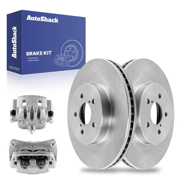 AutoShack Front Brake Rotors Calipers | Replacement for 2017-2018 Subaru Impreza 2018-2020 Crosstrek 2.0L AWD | 4-PC Brake Kit