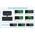 thumbnail image 5 of ORIA Electronic Digital Alarm Clock, 6.5inch Large Display LED Clock for Bedside Table Battery Clock with Temperature Display Adjustable Brightness Voice Control for Home, Green, 5 of 8