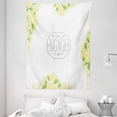 thumbnail image 1 of Engagement Party Decorations Tapestry, We Are Engaged Announcement with Roses and Leaves Print, Wall Hanging for Bedroom Living Room Dorm Decor, 60W X 80L Inches, Yellow and Green, by Ambesonne, 1 of 2