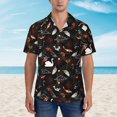 thumbnail image 2 of Sikiie Animal Koi Fish Print Men's Hawaiian Shirt, Summer Beach Button Pocket Short Sleeve T-Shirt,Large, 2 of 7