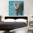 thumbnail image 2 of ARTCANVAS Savannah Cat Breed Teal Canvas Art Print - Size: 36" x 36" (1.50" Deep), 2 of 9