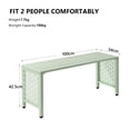 thumbnail image 6 of Zimtown 39.3in Weatherproof Outdoor Metal Backless Bench Slatted Seat Decorative for Patio Garden Lawn Porch Green, 6 of 9