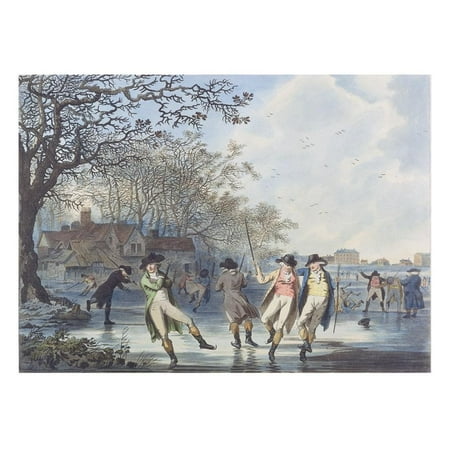 Winter Amusement: a View in Hyde Park from the Moated House, 1787 (Aquatint) Print Wall Art By Julius Caesar (Best Amusement Parks In Pa)