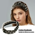 thumbnail image 3 of Unique Bargains 1 Pc Bling Twisted Faux Pearl Velvet Headband Headwear Hairband for Women 1.2 Inch Wide Coffee Color, 3 of 7